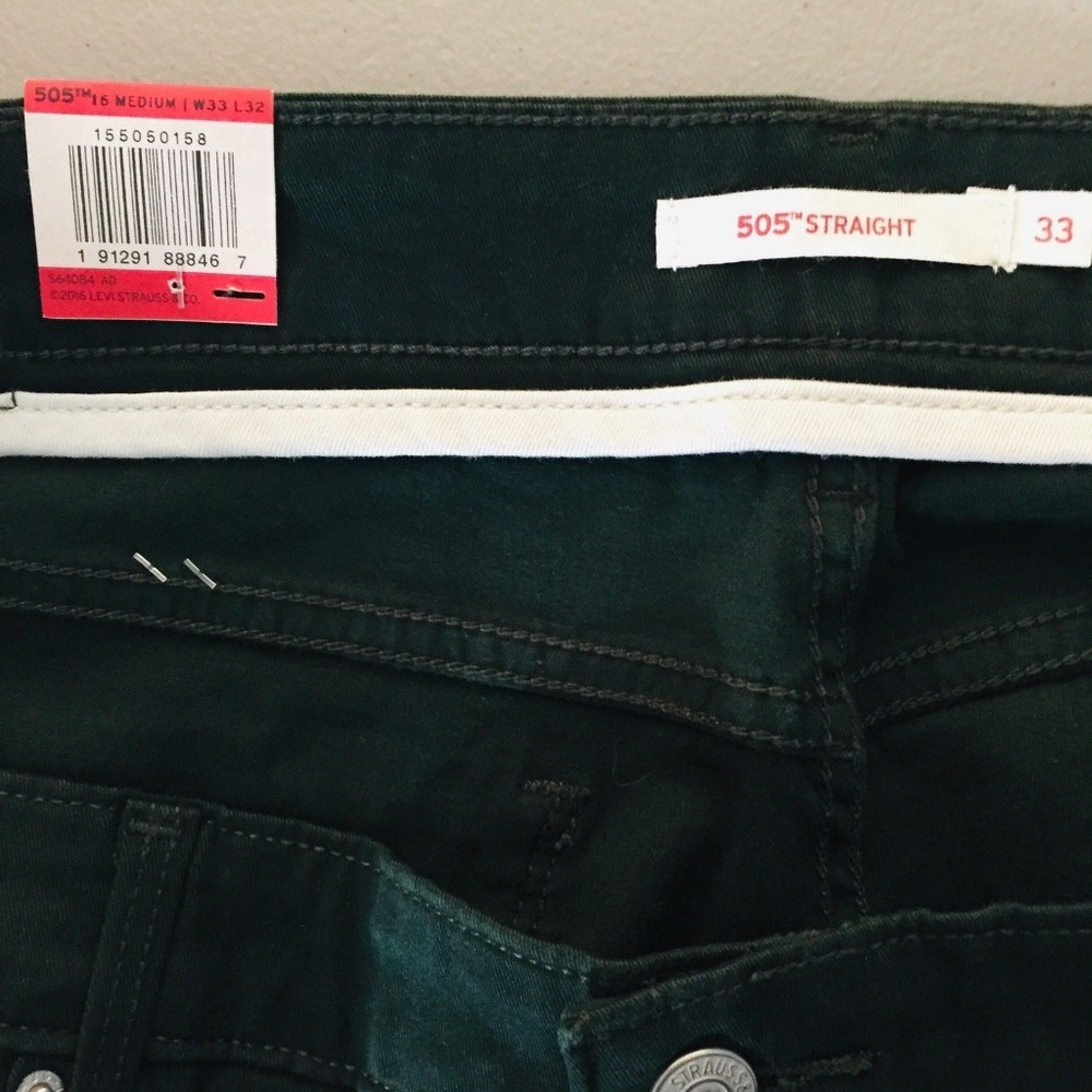 Levis 505 Straight Leg Jeans Size 16M Green - Picture 7 of 7